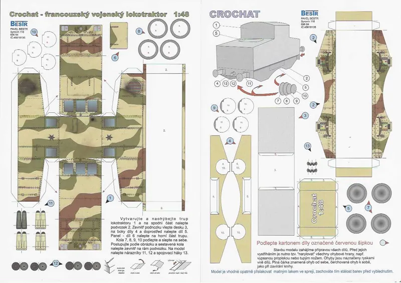 Papierový model - Obrnená lokomotíva Lokotraktor CROCHAT